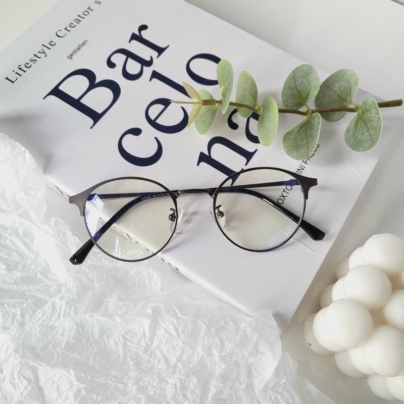 Kính giả cận, Gọng kính cận tròn kim loại thanh mảnh 63035 chống ánh sáng xanh, UV400  Jolie eyewear