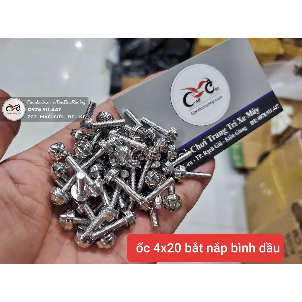 ốc 4x20 inox đầu proti bắt nắp bình dầu - giá 1 con