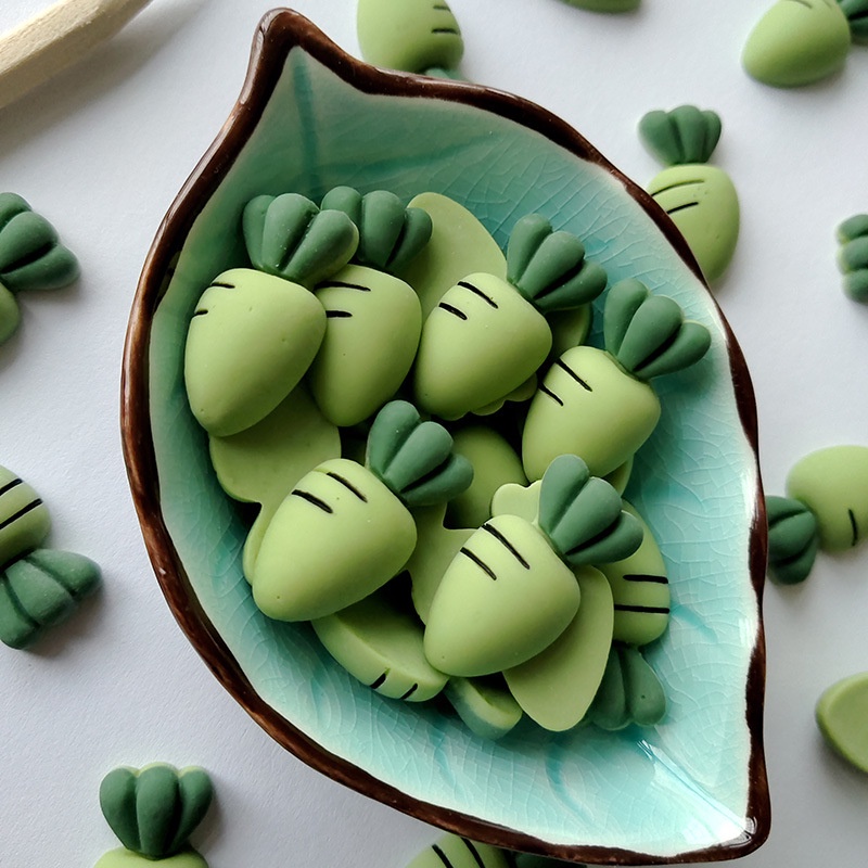 Set 10 Phụ Kiện Hình Cà Rốt Màu Trơn Bằng Nhựa Resin Dùng Để Trang Trí Quần Áo