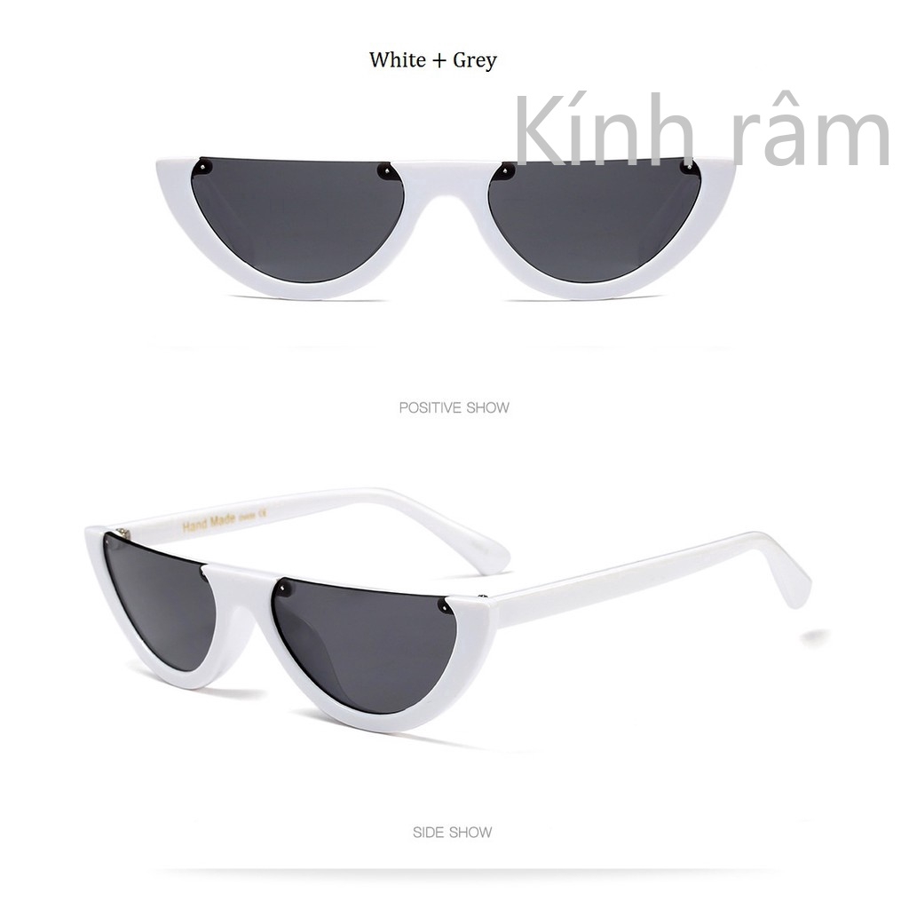 Cool Trendy Half Frame Cat Eye Sunglasses Women Fashion