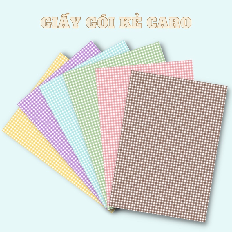 Set 30 TờGiấy Kẻ Caro A4 Gói Quà, Túi Quà Tặng Theo Phong Cách Hàn Quốc