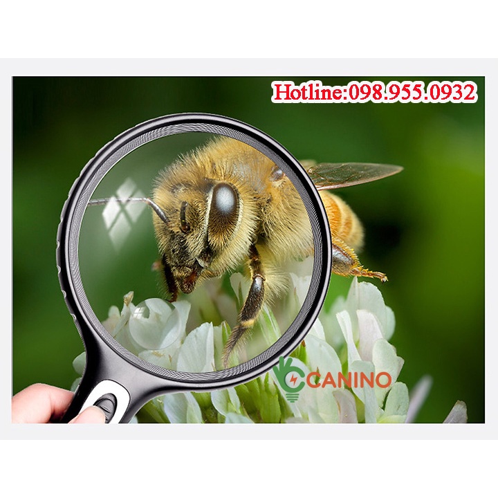 Kính lúp cầm tay phóng đại 5x-10x thấu kính to 145mm có đèn led chiếu sáng hỗ trợ soi vi mạch, đọc báo