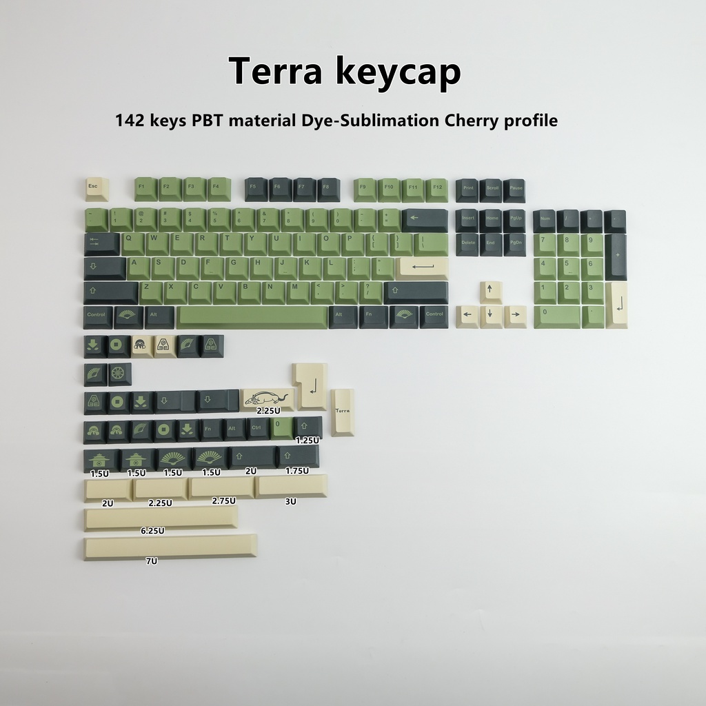 Bàn Phím Cơ Terra keycap 142 Phím Chất Liệu PBT Nhuộm Màu Độc Đáo