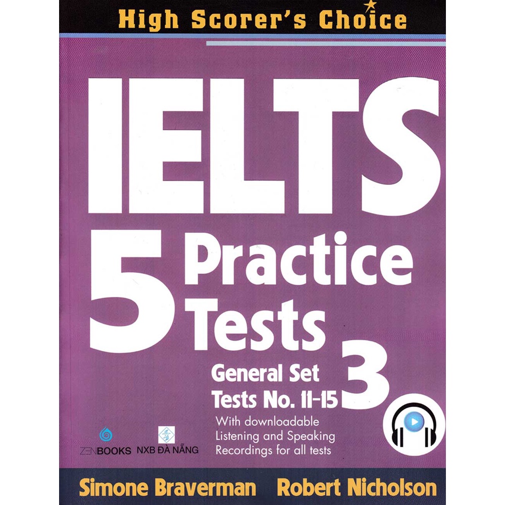 Sách Zenbooks - Ielts 5 Practice Tests - General Set 3
