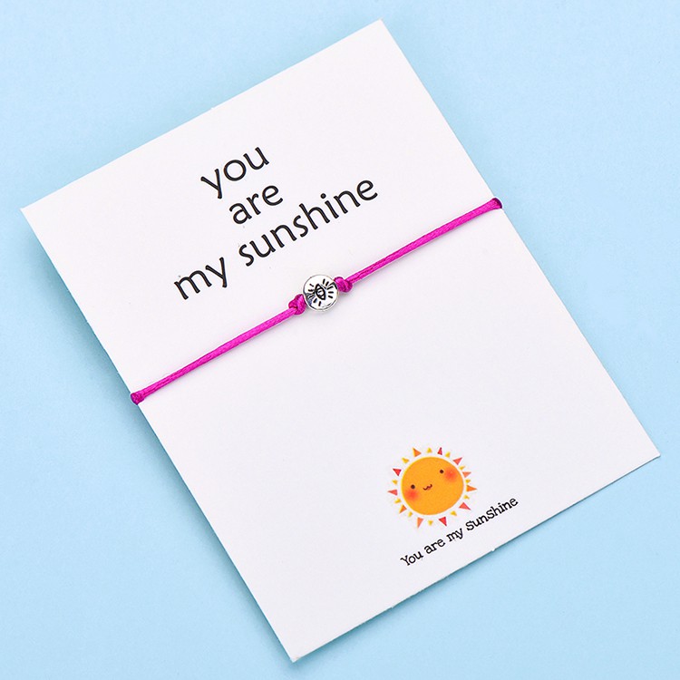 Vòng Đeo Tay Mặt Thẻ Bài You Are My Sunshine Thời Trang Đơn Giản