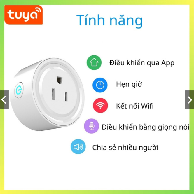 Bật tắt thiết bị điện qua điện thoại-Ổ Cắm Điện Thông Minh Kết Nối Wifi Điều Khiển Từ Xa