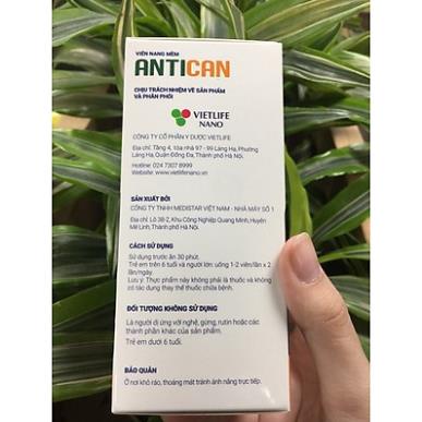 Vietlife Antican – Hỗ trợ chống oxy hóa, ngăn ngừa ung bướu cho người ung thư