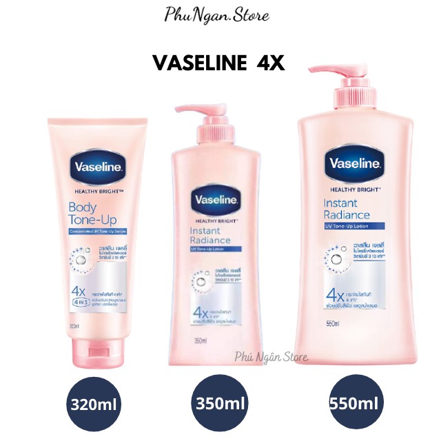 Dưỡng thể Vaseline 4x Healthy Bright Body Tone-up/ Instant Radiance Serum Thái Lan