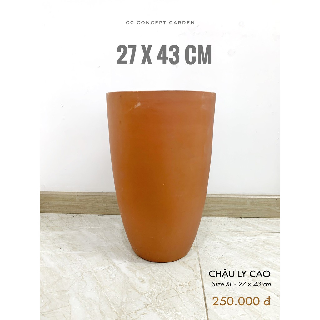 Chậu Đất Nung Ly Cao 27x43cm