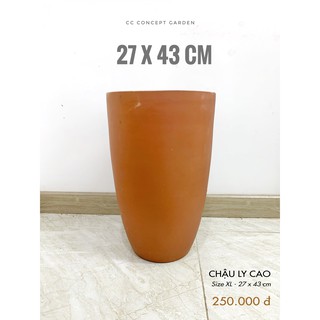 Chậu đất nung ly cao 27x43cm