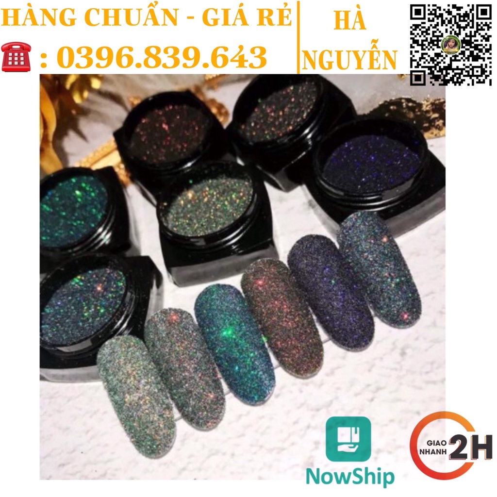 NHũ Rắc Kim Cương Rắc  Móng - Set 6 Nhũ Rắc Kim Tuyến Siêu Sáng Siêu Đẹp Làm Nail - Kim tuyến trang trí móng