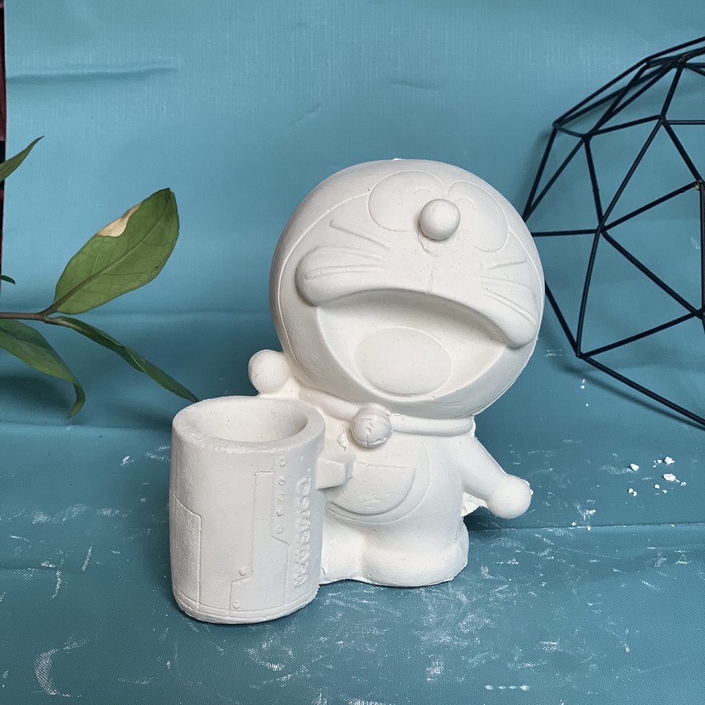 Tượng tô màu (có màu cọ) cao cấp DORAEMON, tượng thạch cao MUNDO