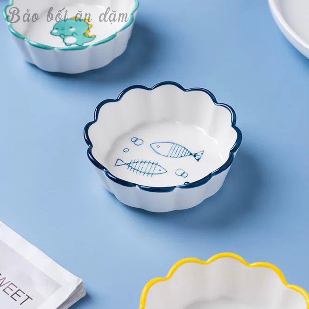 Bát sứ ăn dặm hình lượn sóng dễ thương cho bé ăn dặm