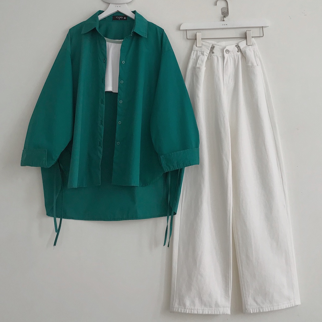Áo Sơ Mi Nữ KRIXI  Form Rộng Tay Dài JEM CLOSET Lên Form Siêu Xinh 10325