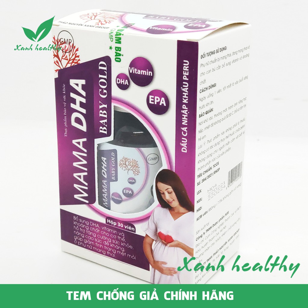 Viên uống bổ sung DHA MAMA DHA BABY GOLD bổ sung vitamin và khoáng chất cần thiết cho phụ nữ mang thai