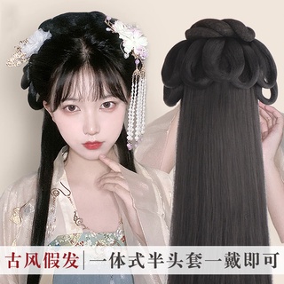 Tóc giả băng đô tóc giả kiểu tóc giả thắt bím màu sáng phong cách hanfu cổ điển dành cho nữ