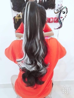 Ngoạm Tóc giả line trắng
