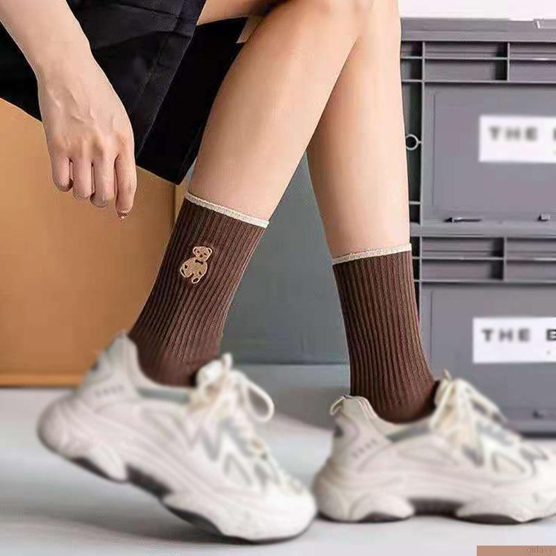 Vớ thoáng khí in họa tiết hoạt hình phong cách thời trang Hàn Quốc dành cho nữ