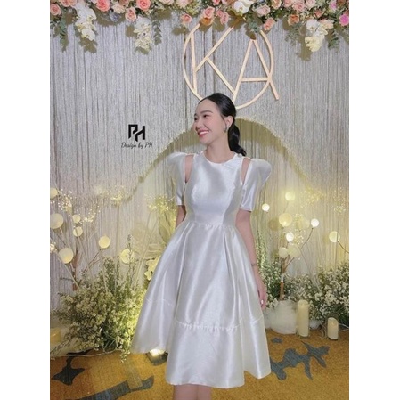Đầm tafta xòe HR hạt đá