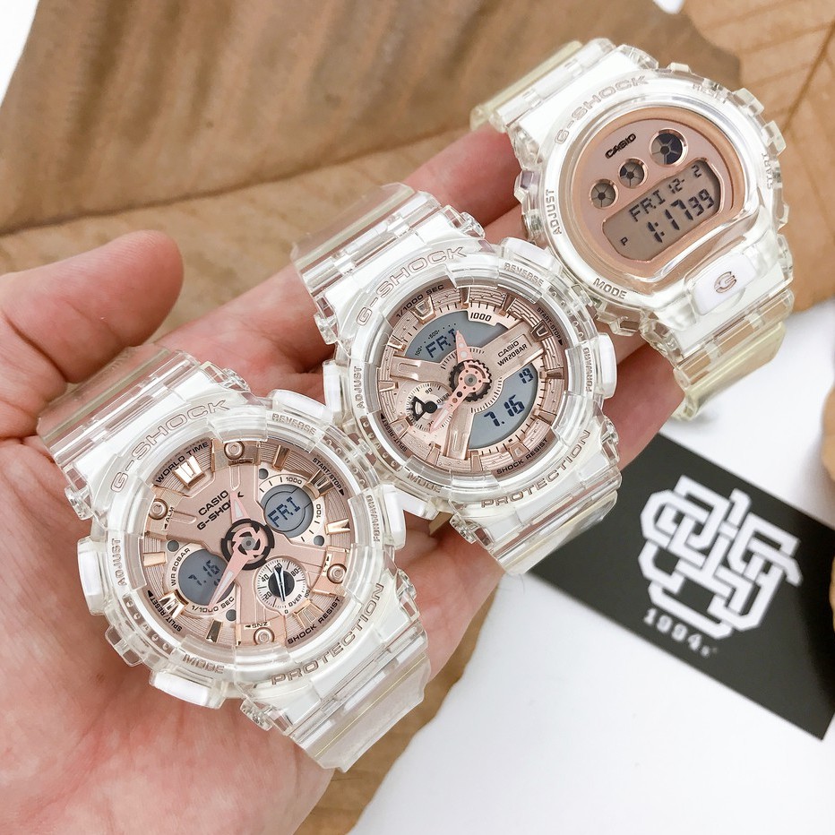 Đồng hồ nam/nữ Casio G-SHOCK GMA-S110 / GMA-S110SR-7A dây đeo trong suốt, chống va đập, hàng chính hãng