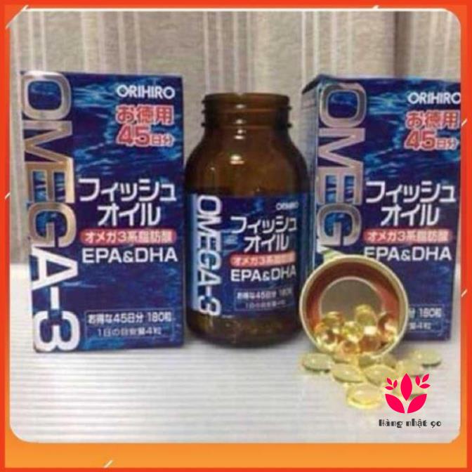 Dầu cá Omega 3 Orihiro Fish Oil Nhật Bản hộp 180 viên