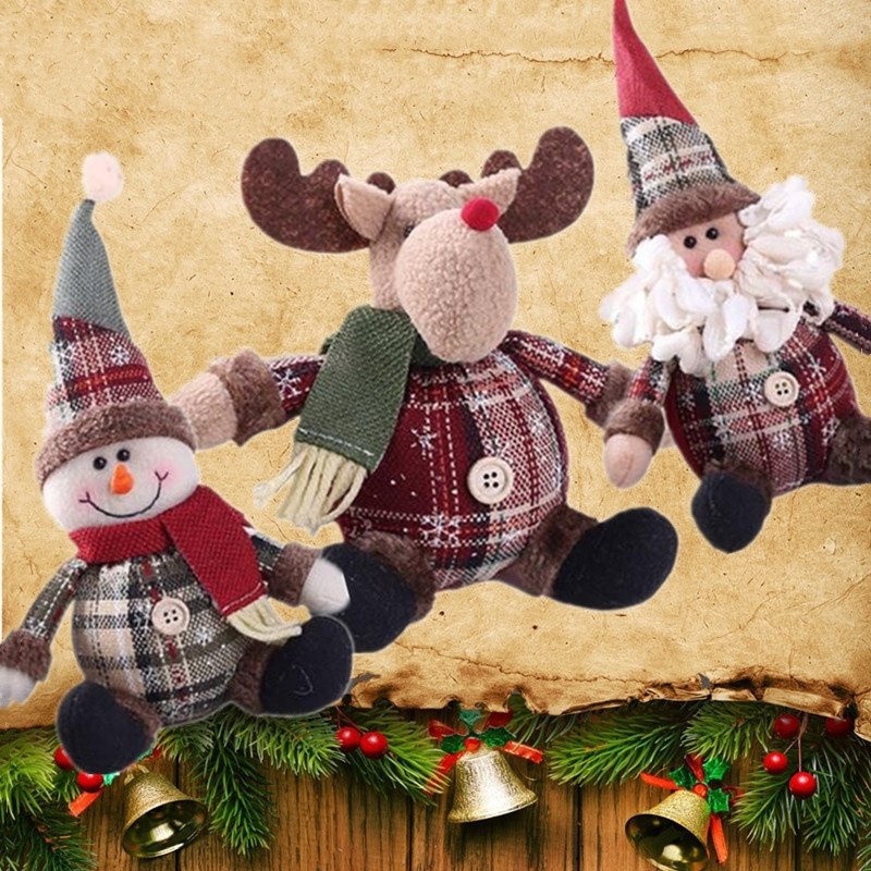Thú Nhồi Bông Hình Ông Già Noel / Người Tuyết / Tuần Lộc Dễ Thương Trang Trí Giáng Sinh / Năm Mới