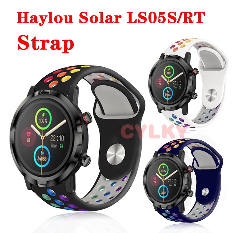 Dây Đeo Thay Thế Cho Đồng Hồ Haylou Solar LS05S RT Bằng Silicone Nhiều Màu Kính Cường Lực