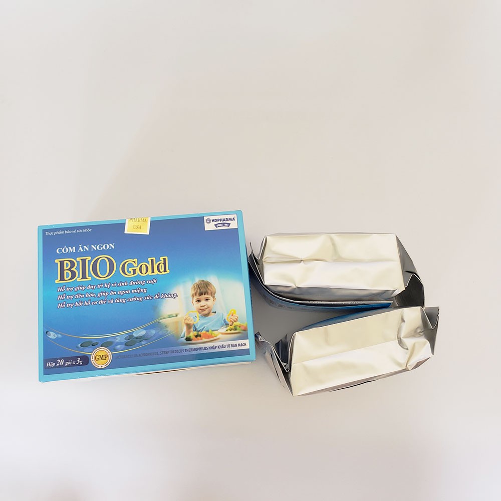 Cốm ăn ngon cho bé Bio Gold giảm tiêu chảy và táo bón bổ sung lợi khuẩn hộp 20 gói