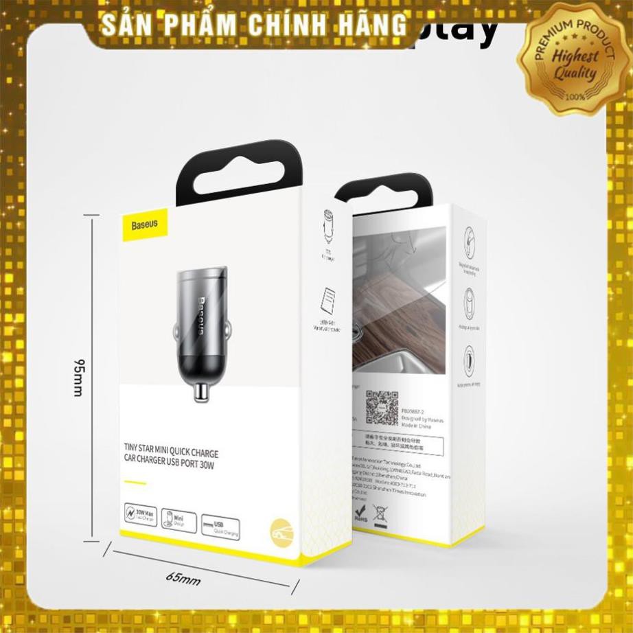 Bộ Tẩu củ sạc nhanh đa năng 30W cổng Type-C PD và cáp sạc nhanh 18W USB-C to Lightning cho xe hơi / xe ô tô hiệu Baseus