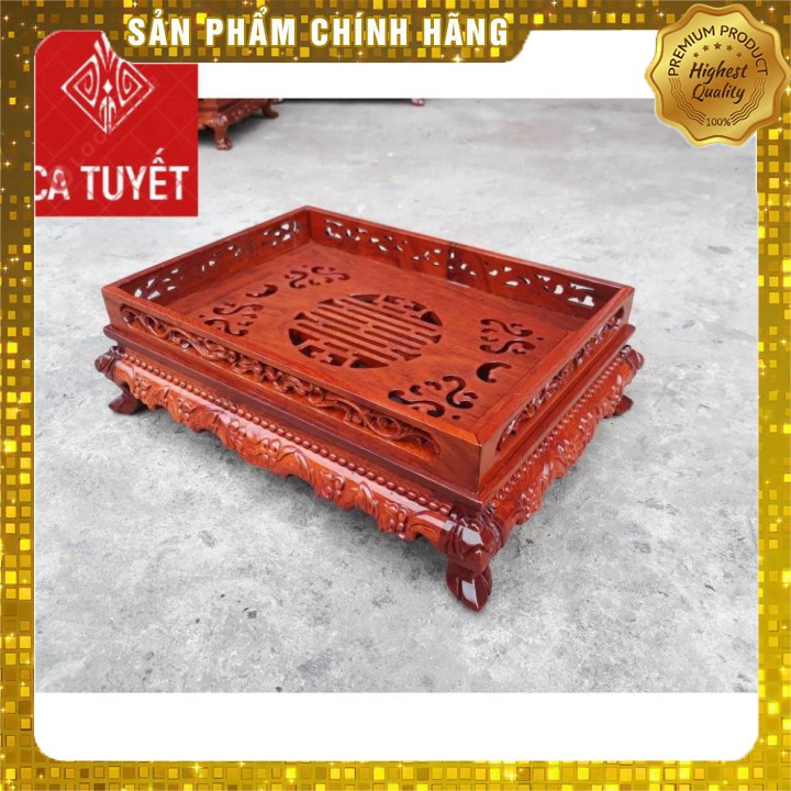 [Mỹ Nghệ Đồng Kỵ] Khay trà chân quỳ gỗ hương