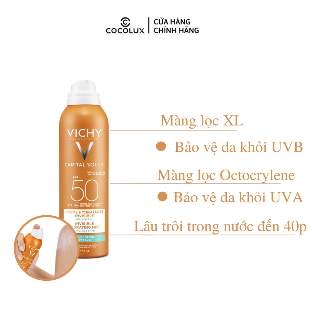 Xịt Chống Nắng Toàn Thân SPF50 Vichy Captial Ideal Soleil 200ml