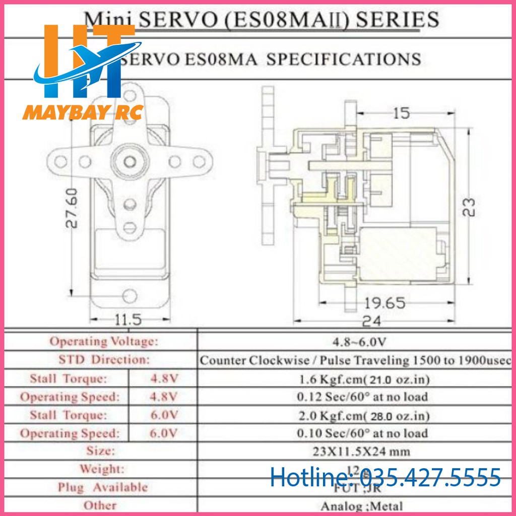 Bánh lái Servo emax 08MAII, 08MDII