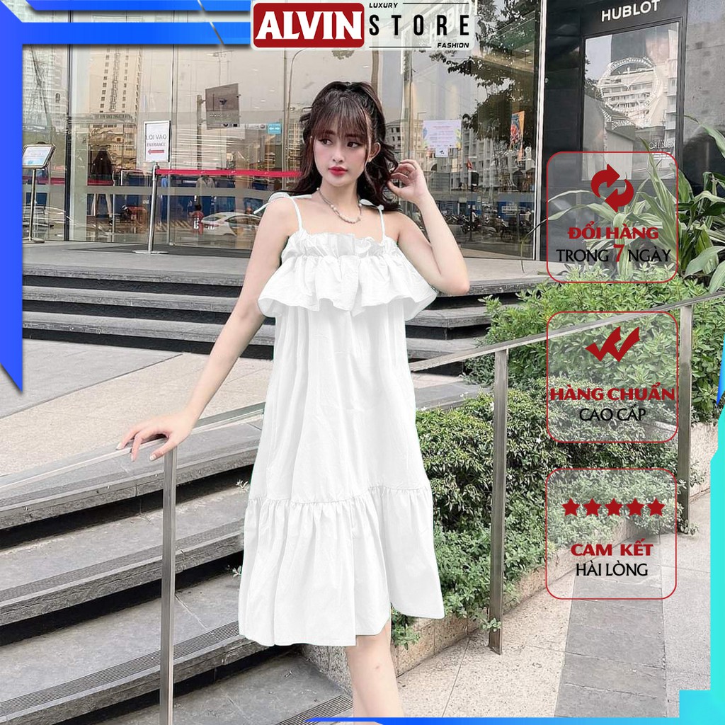 Đầm Babydoll Ulzzang Hai Dây AlvinStore💖 Đầm Bầu Hai Dây💖 Váy Babydoll 2 Dây Màu Hồng, Trắng, Xanh 12002