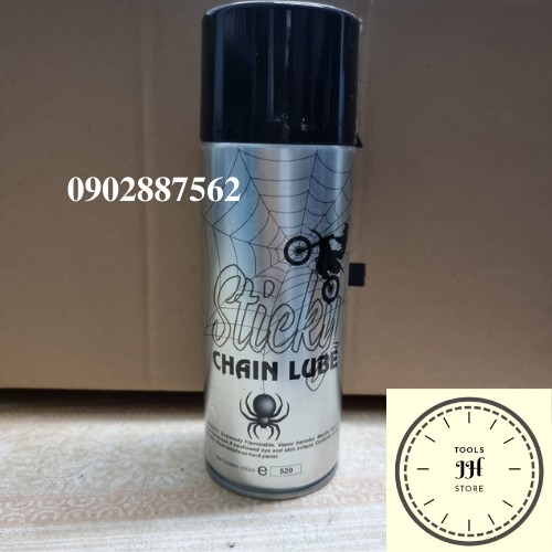 Thunder Sticky Chain Lube 400ml - Chai xịt dưỡng sên bôi trơn sên xích chống văng, sên phốt cao su