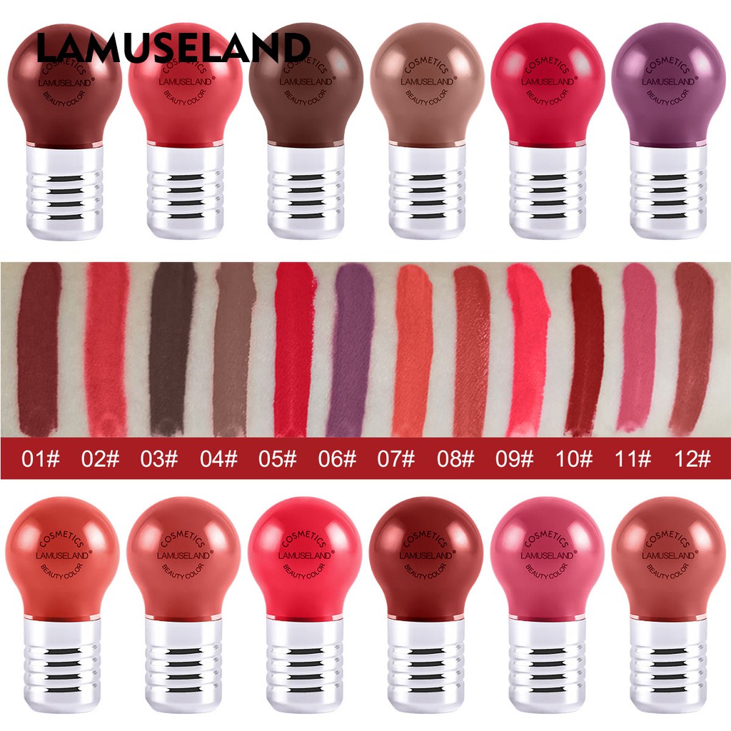 Set 2 son môi LAMUSELAND L18L21x2 B1T1 12 màu lâu trôi làm đẹp
