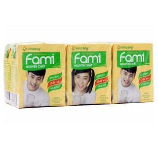 Sữa đậu nành Fami canxi/ nguyên chất 6 hộp x 200ml