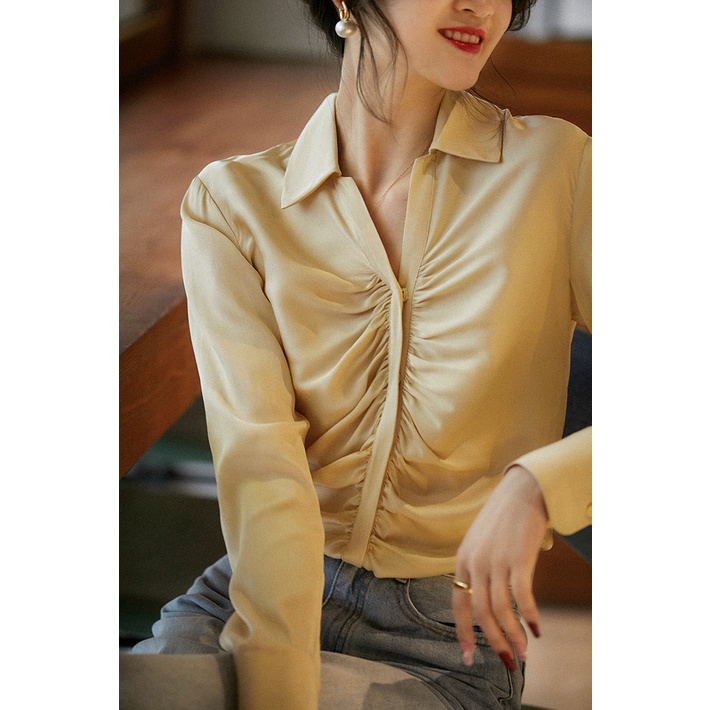 Sye Đa Năng484169Ag Tenderness Áo Len Mulberry Lụa Mulberry Co Giãn Bốn Chiều Dài 19Mi Mỏng Vừa Vặn Thời Trang Cao Cấp Mature Generous