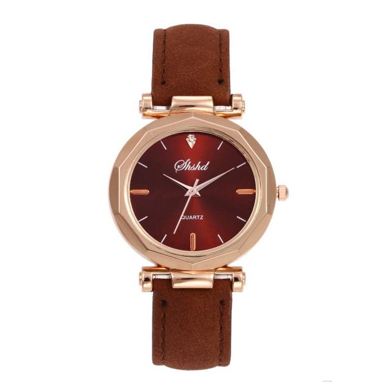 Đồng Hồ Đeo Tay Máy Quartz Dây Da Sáng Tạo Sang Trọng Cho Nữ Shshd