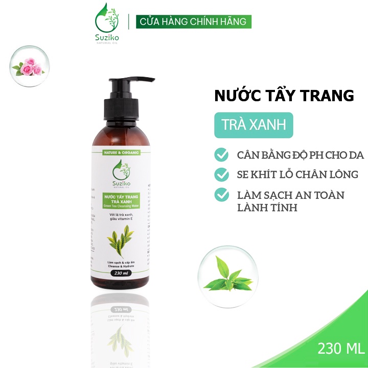 Nước tẩy trang SUZIKO hương hoa hồng làm sạch sâu và cấp ẩm cho da 230ml