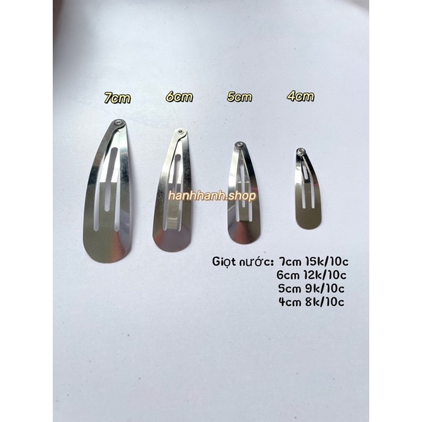 Phôi Kẹp Tóc Kim Loại Set 10C Đủ Cỡ