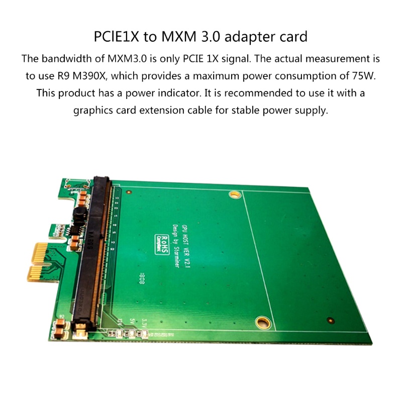 Thẻ Đồ Họa Pci Express 1x Sang 3.0 Raiser Chuyển Đổi Pci E Sang Mxm3.0 75w Có Đèn Led