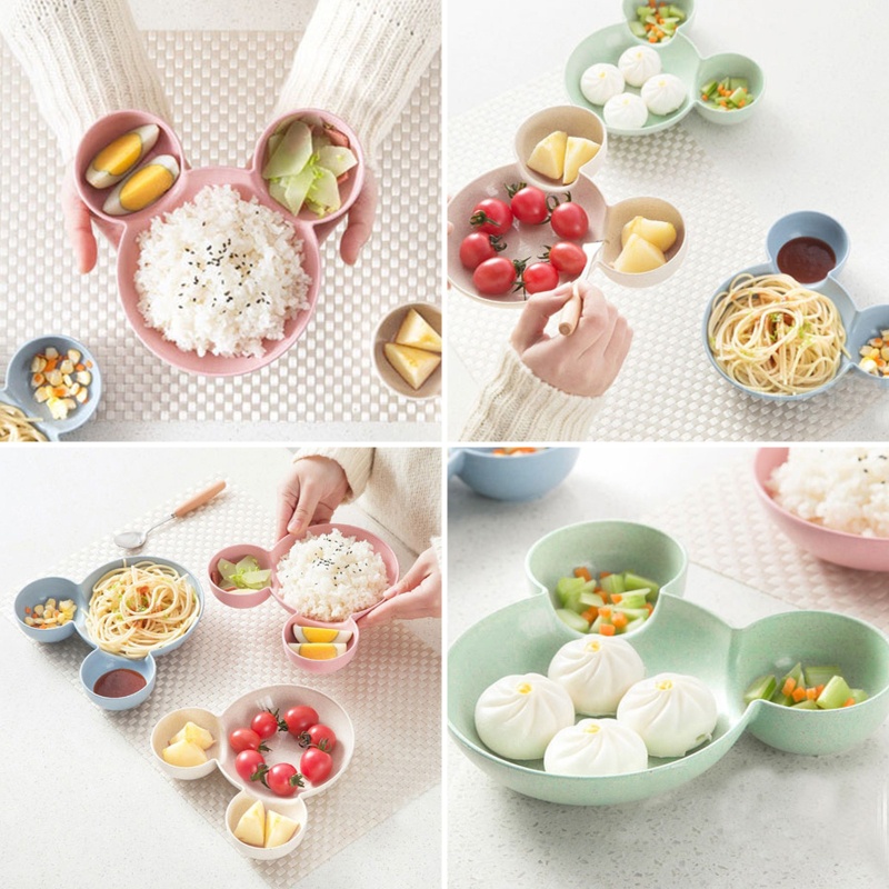 Hộp Đựng Cơm Trưa/ Thức Ăn Bằng Nhựa Hình Chuột Mickey Hoạt Hình Đáng Yêu Cho Trẻ Em