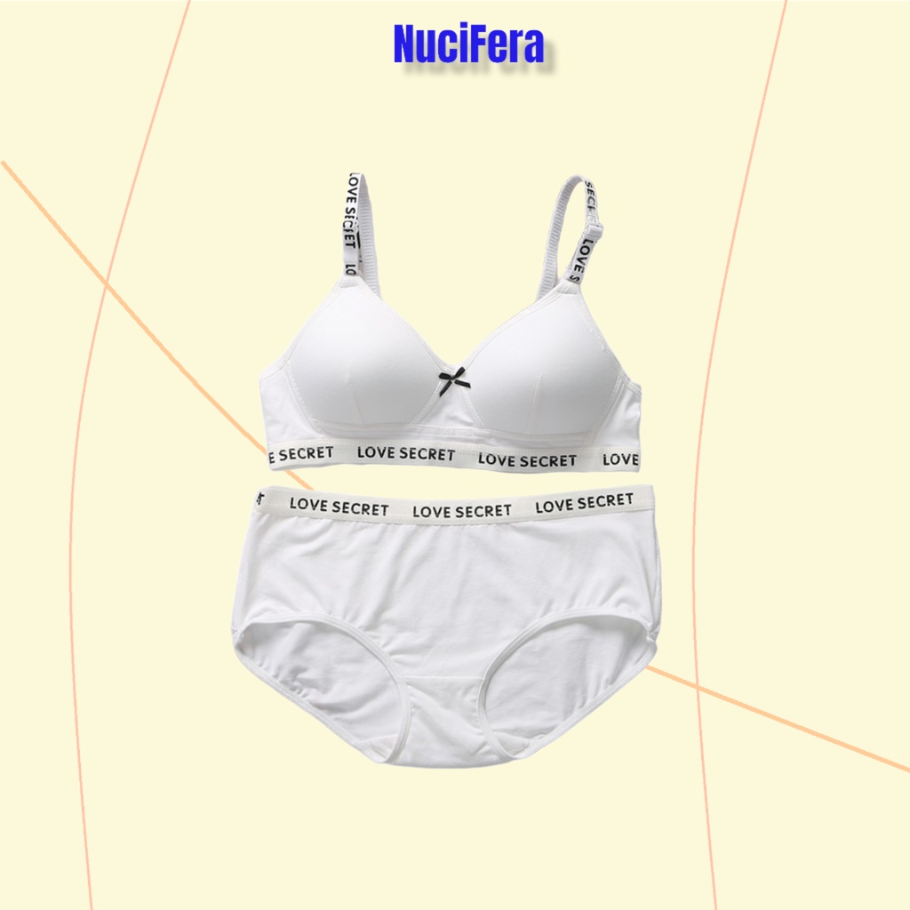 BỘ ĐỒ LÓT nữ sinh Love Secret chất đẹp dáng thời trang áo không gọng lên phom ôm body_NuciFera