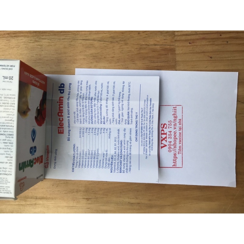 ElecAmin DB Bổ Sung Các Vitamin Thiết Yếu Và Acid Amin Dinh Dưỡng Ăn Ngon Cho Chim, Vẹt, Chó, Mèo