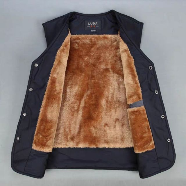 Áo ghile nam trung niên lót lông thời trang thu đông