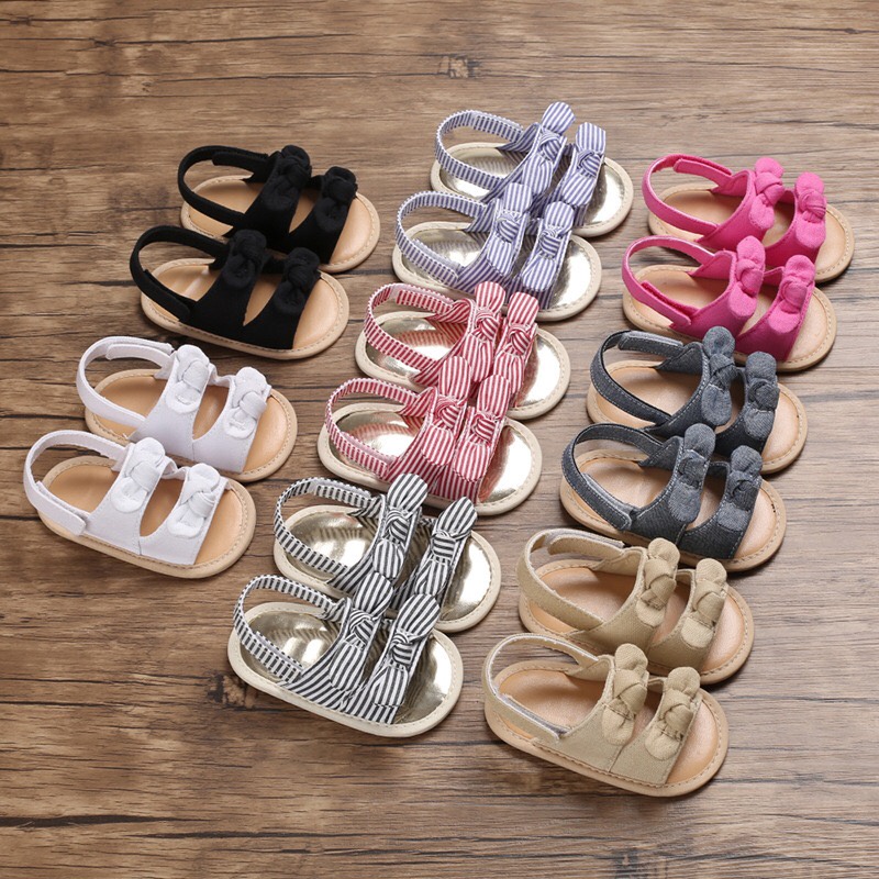 Giày Sandal Cho Bé  𝐅𝐑𝐄𝐄𝐒𝐇𝐈𝐏 Giày Tập Đi Đính Nơ Chống Trượt Đáng Yêu Cho Bé 0-18 Tháng Tuổi