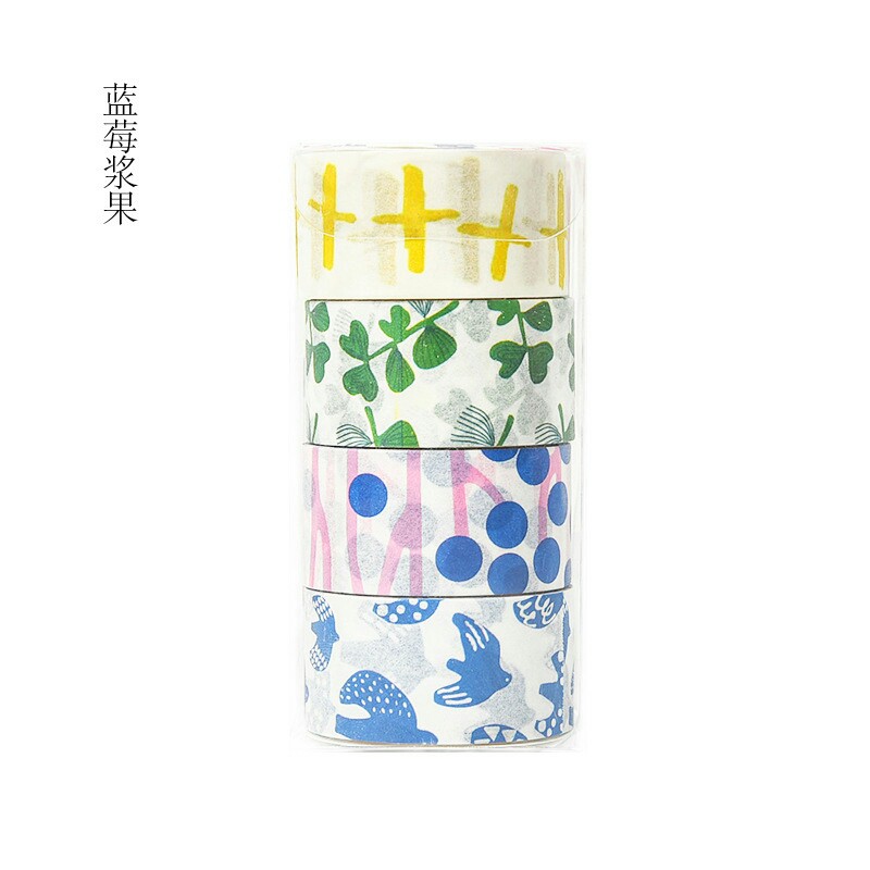 Set 4 cuộn băng keo washi tape xinh xắn trang trí tiện dụng