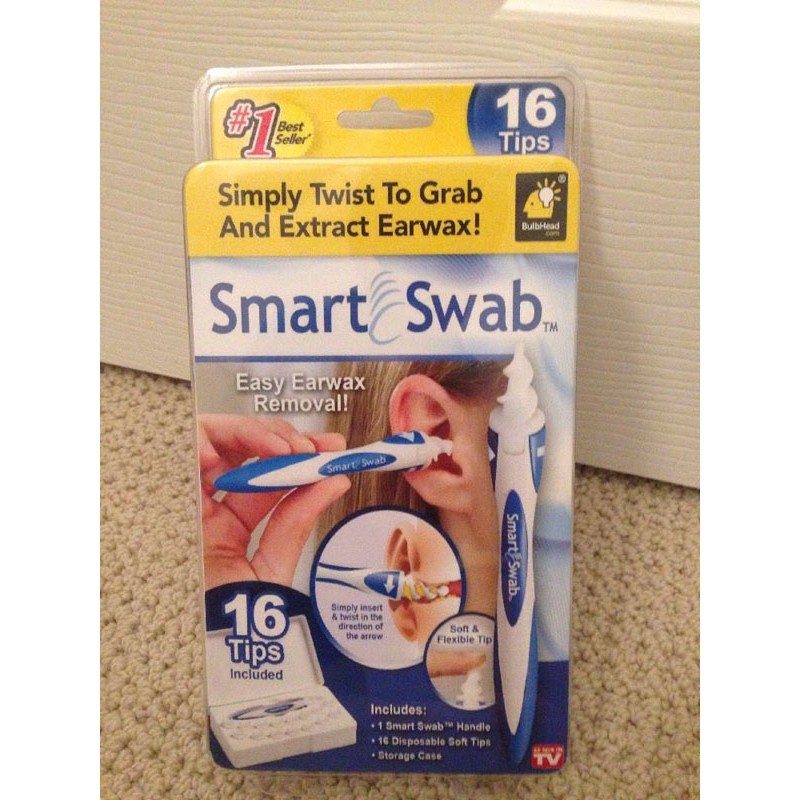 Bán buôn - Bộ LẤY RÁY TAI THÔNG MINH HÌNH XOẮN ỐC KÈM 16 ĐẦU THAY THẾ Smart Swab