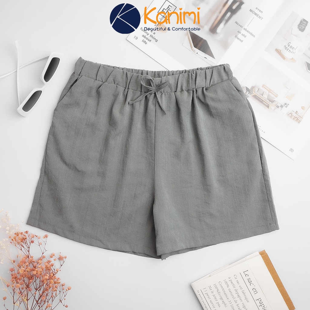 Quần đùi đũi nữ thắt nơ siêu xinh Kanimi - quần short đũi nữ siêu mát