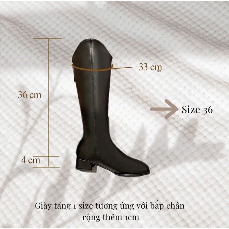 Giày Boots cao đùi cổ V